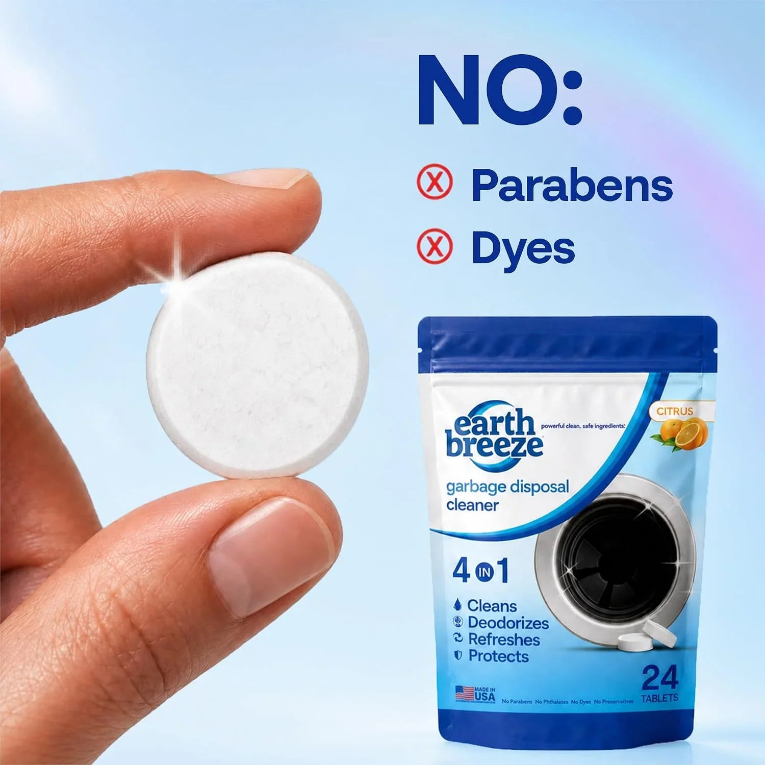 Earth Breeze Garbage Disposal Cleaner Tablets 4-in-1 Citrus Scented Secondary image